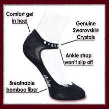 Load image into Gallery viewer, Hidey Style Socks Adult Black Ab w/ Crystals
