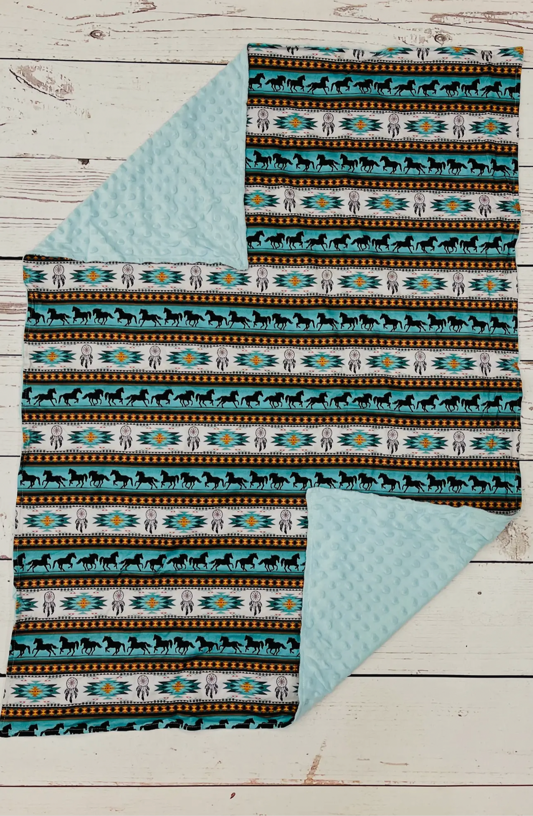 Turquoise stroller blanket