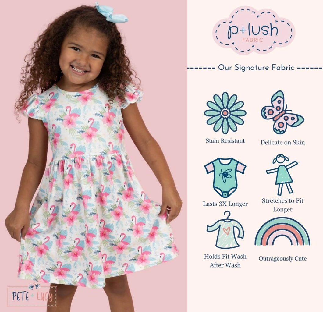 Pete & Lucy Pink Plumes and Blooms Dress