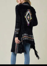 Load image into Gallery viewer, Black Aztec Print Cardigan
