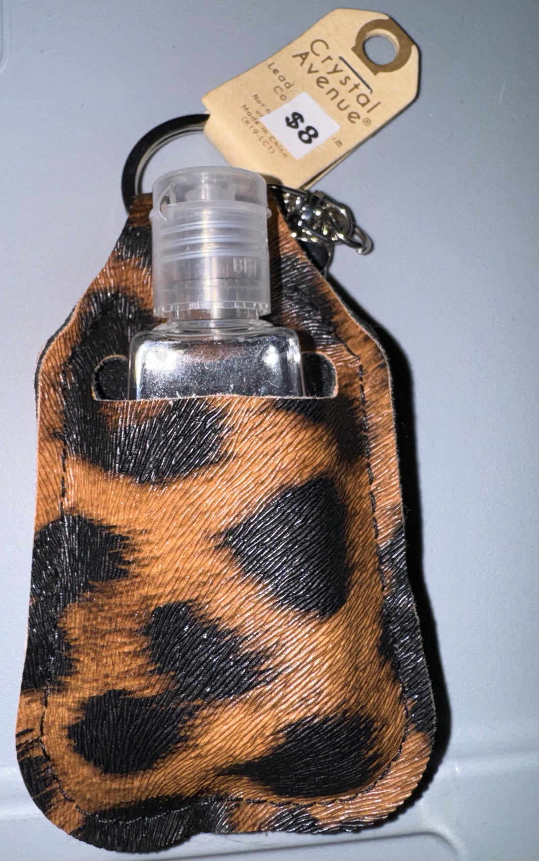 Leopard Hand Sanitizer Keychain Holder