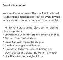 Load image into Gallery viewer, Western Cross Backpack
