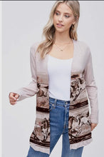 Load image into Gallery viewer, Rodeo print Long sleeved cardigan
