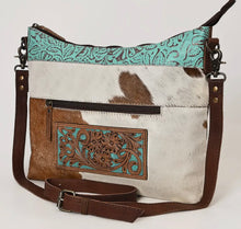 Load image into Gallery viewer, Western Crossbody Turquoise Leather
