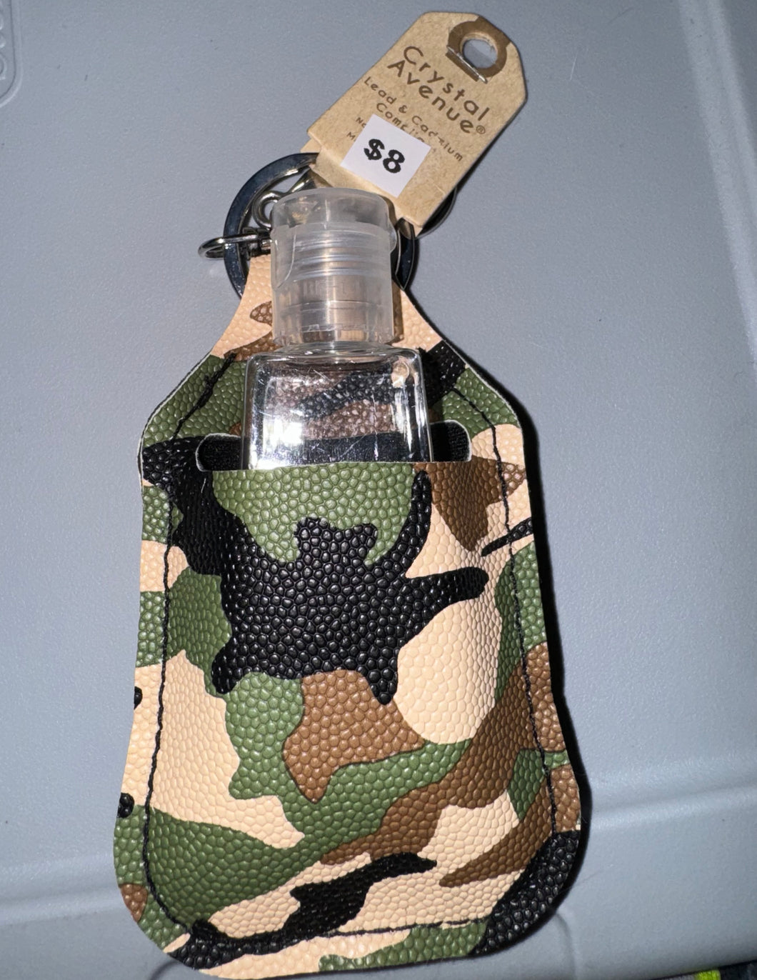 Camo Hand Sanitizer Keychain Holder