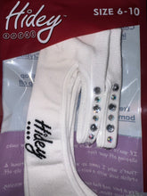 Load image into Gallery viewer, Hidey Style Socks Adult White w/ clear and irredentist crystals
