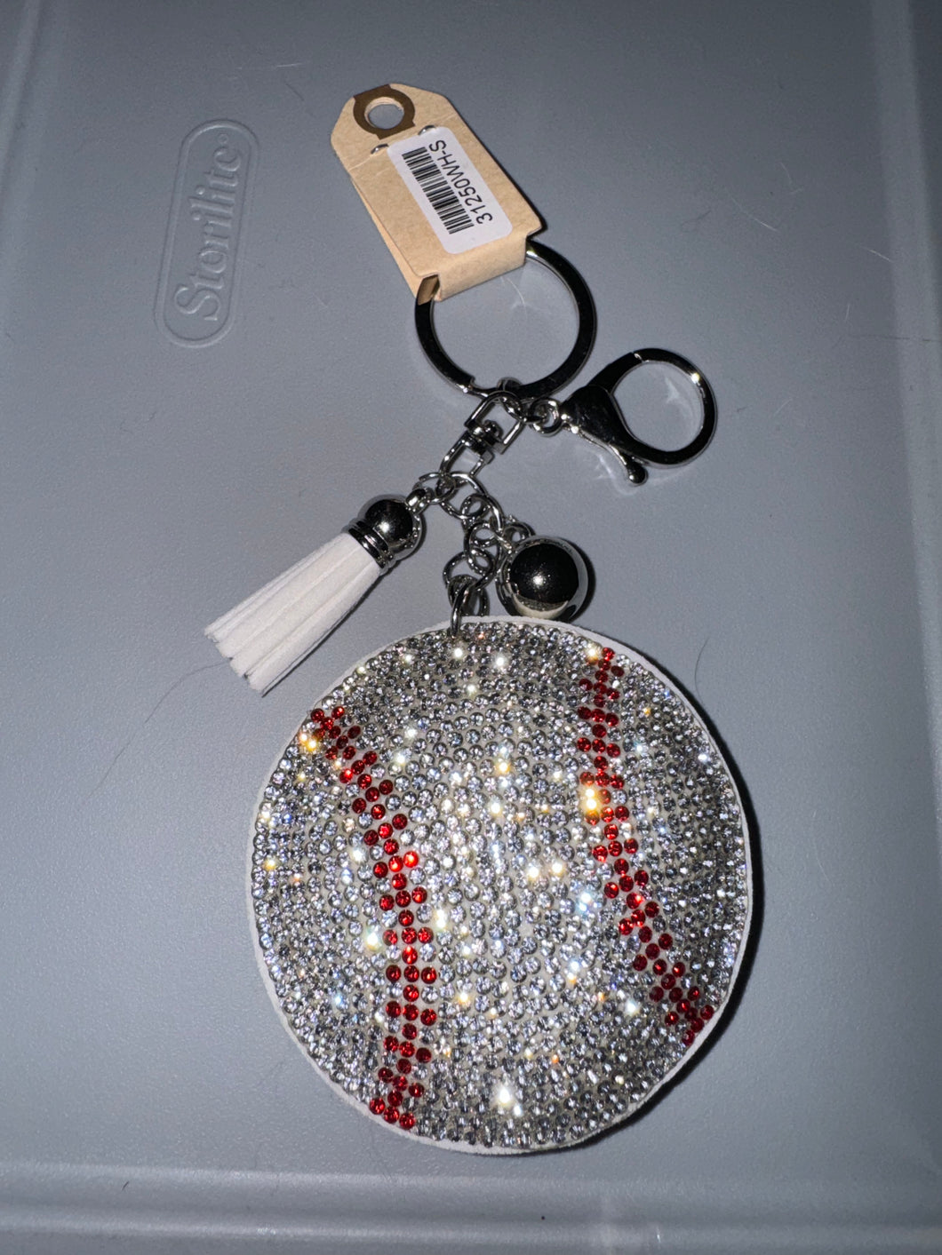 Baseball Rhinestone Keychain